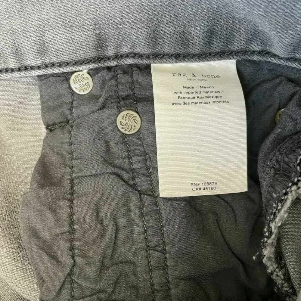 EUC $250 rag and bone slim fit 2 jeans Color siclen grey size 33 /30 - Picture 3 of 6